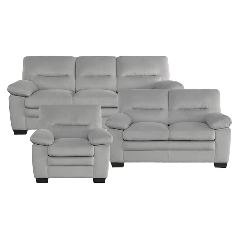 Louisa 3-Piece Living Room Sofa Set - Gray