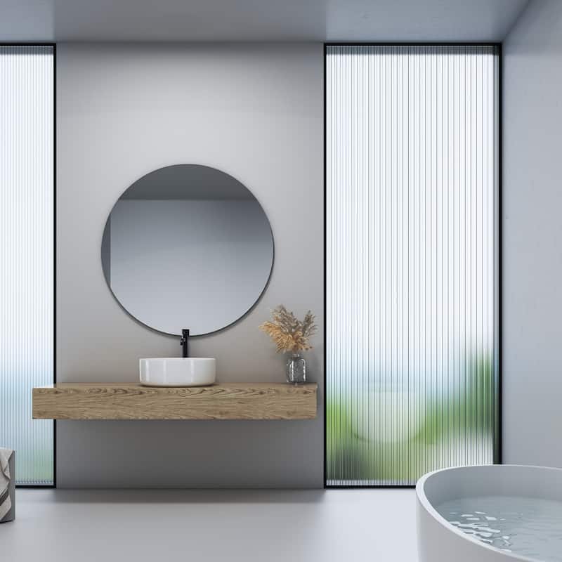Altair 14 x 14 in. Round White Finish Ceramic Vessel Bathroom Vessel Sink