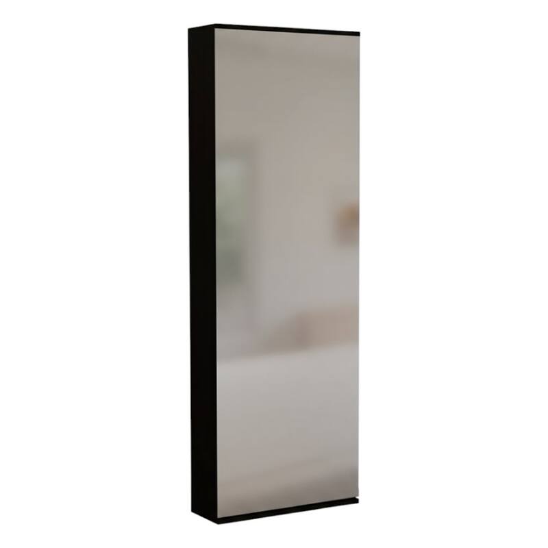 HomeRoots Dark Brown Ten Pair Wall Mounted WoodShoe Rack - 18.50 in. x 54.30 in. x 8.10 in.