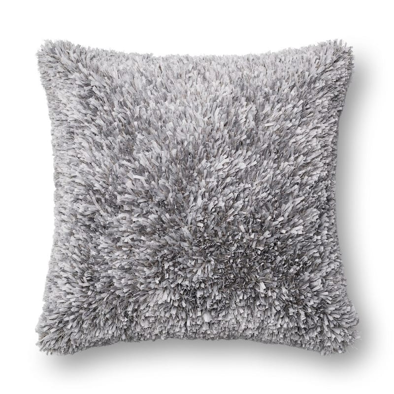 Solid Ribbon Shag 22-in. Throw Pillow OR Cover Only