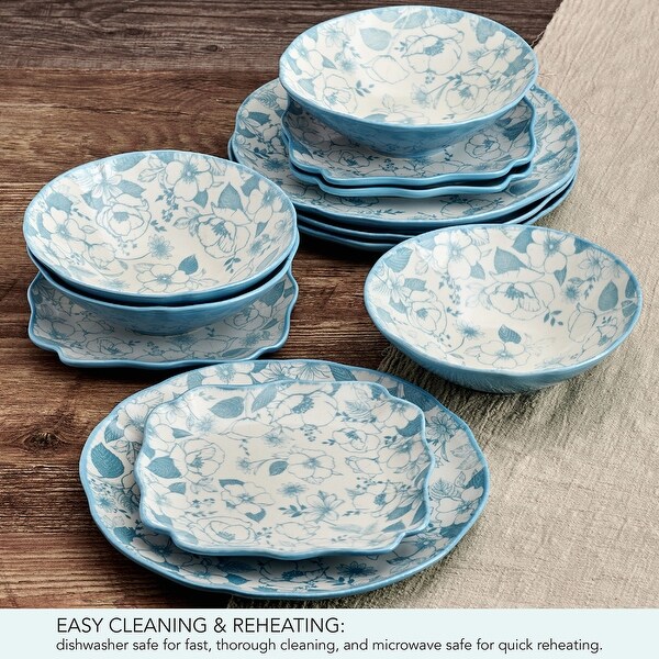 Pfaltzgraff Garden Blossom 12-Piece Dinnerware Set, Service for 4