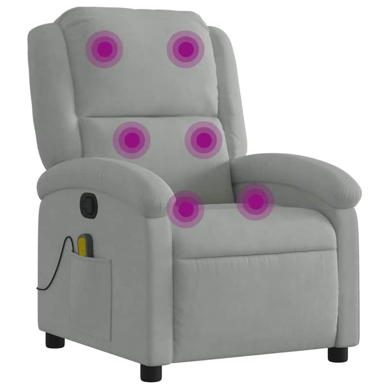 vidaXL Massage Recliner Chair Wingback Reclining Armchair for Elderly Velvet