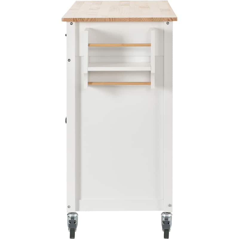 Xiexie Kitchen Island Cart with 2 Drawers(54-in x19-in x36-in)