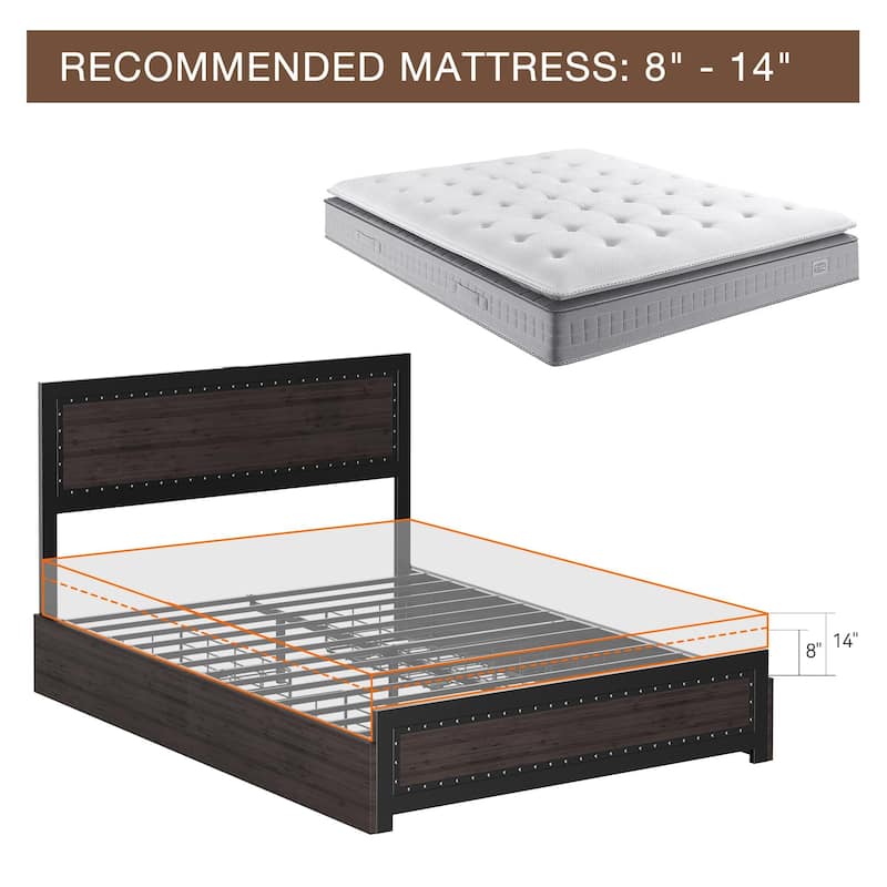 Bed Frame With 4 Storage Drawers and Charging Station