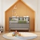 preview thumbnail 10 of 16, 5-In-1 Convertible Crib, Converts from Baby Crib to Toddler Bed, Fits Standard Full-Size Crib Mattress , 53*29*9 Inches