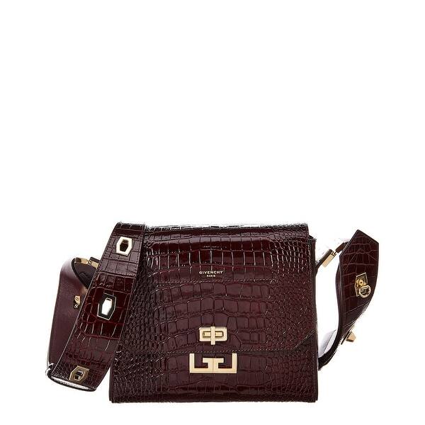 Shop Givenchy Eden Medium Croc Embossed Leather Shoulder Bag