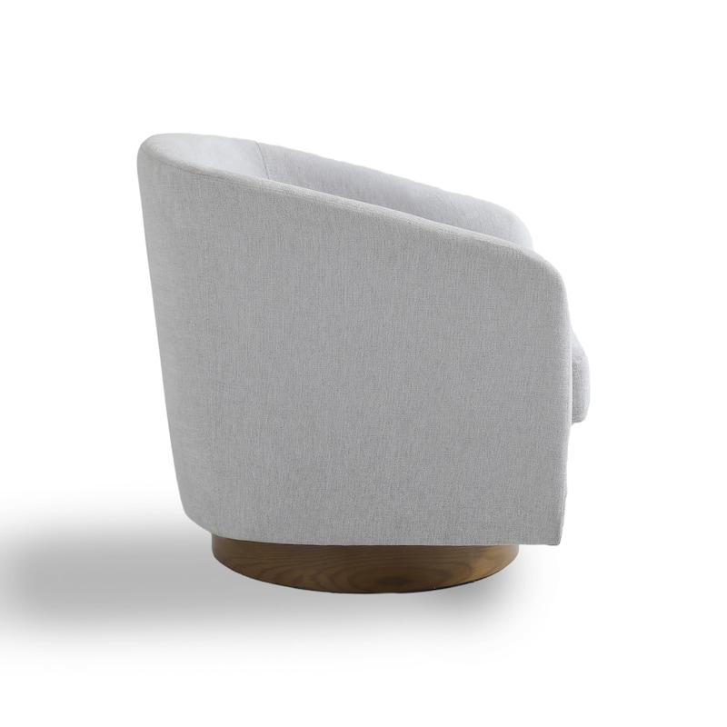 Faux Leather Wide Seat Swivel Barrel Chair