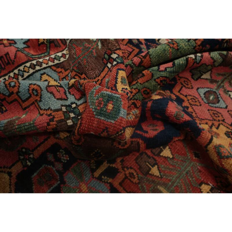 Hand Knotted Oriental 100% Wool Carpet Traditional All-Over Oranges & Rust Bakhtiari Area Rug - 9' 6'' X 5' 3''