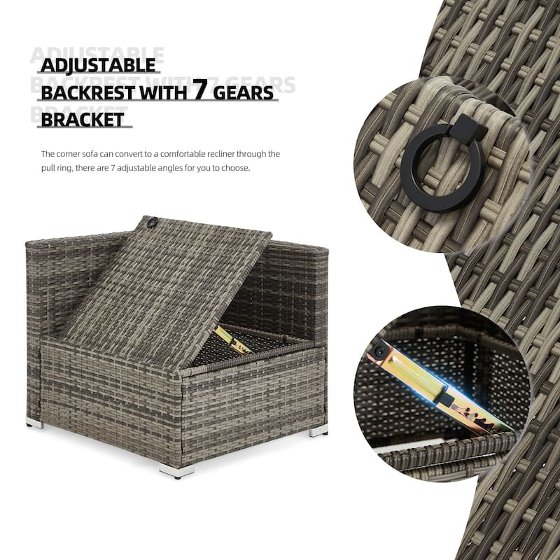 12-Person Patio Conversation Set with Fire Pit Table, All-Weather Wicker Outdoor Furniture