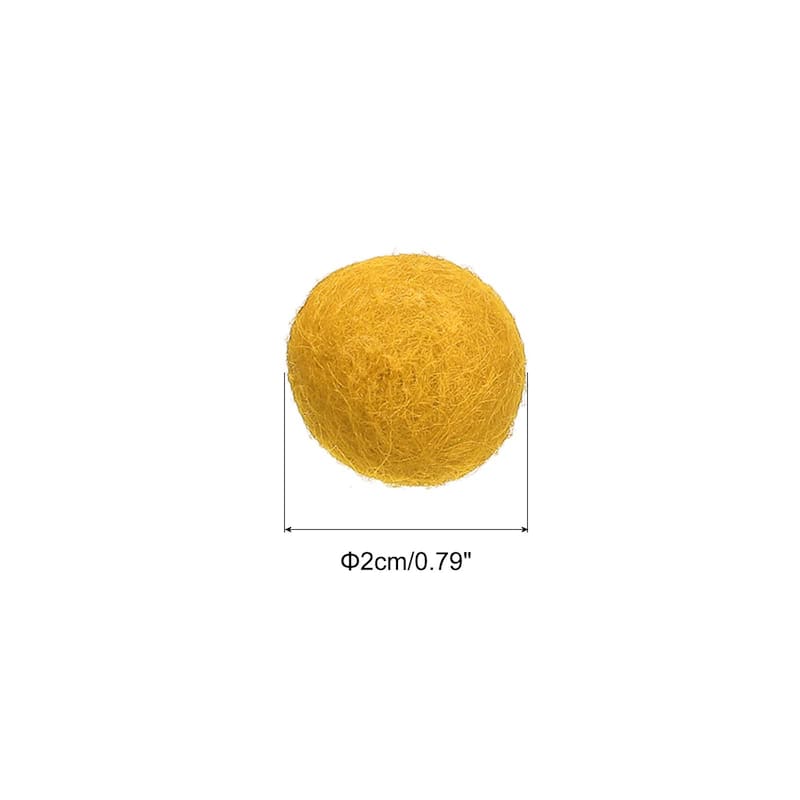 Wool Felt Balls Beads Woolen Fabric 2cm 20mm for Home Crafts 10Pcs - Light Yellow