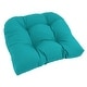 preview thumbnail 13 of 70, 19-inch Twill U-shaped Chair Cushion (Set of 1, 2, or 4) - 19 x 19 Single - Aqua Blue