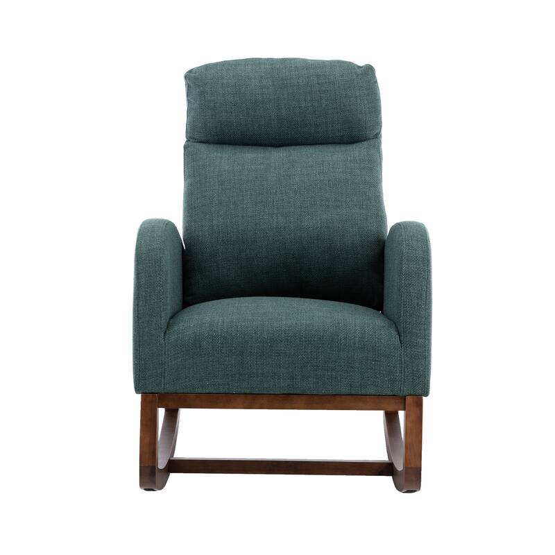 GDFStudio - Amelia Linen Upholstered Rocking Chair with Spacious Seat and Tall Back Design