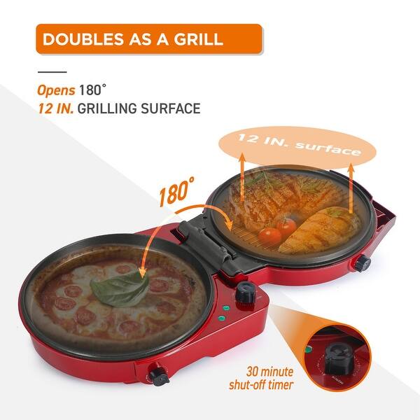 COMMERCIAL CHEF Countertop Pizza Maker, Indoor Electric Countertop