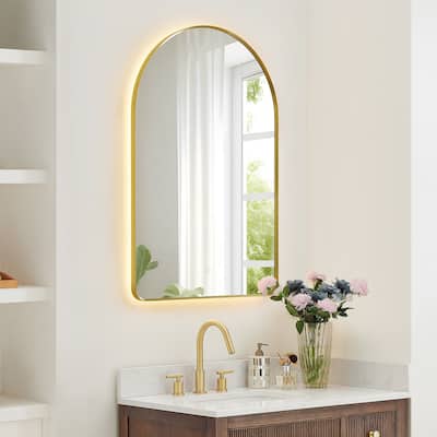 Starlit Classic Domed Bathroom/Vanity Aluminum LED Wall Mirror - 24''x36''