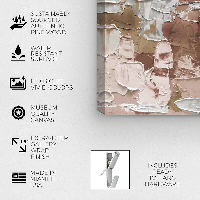 Wynwood Studio Canvas Abstract Mornings in Costa Mesa Pink and Silver Modern & Contemporary Wall Art Canvas Print