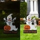 preview thumbnail 4 of 84, Glitzhome Halloween LED Ghost Cat Pumpkin Nutcracker Yard Stakes Standing Sign Hanging Decor