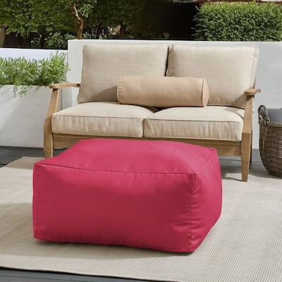 Sorra Home Sunbrella Outdoor Knife Edge Solid Bean Pouf