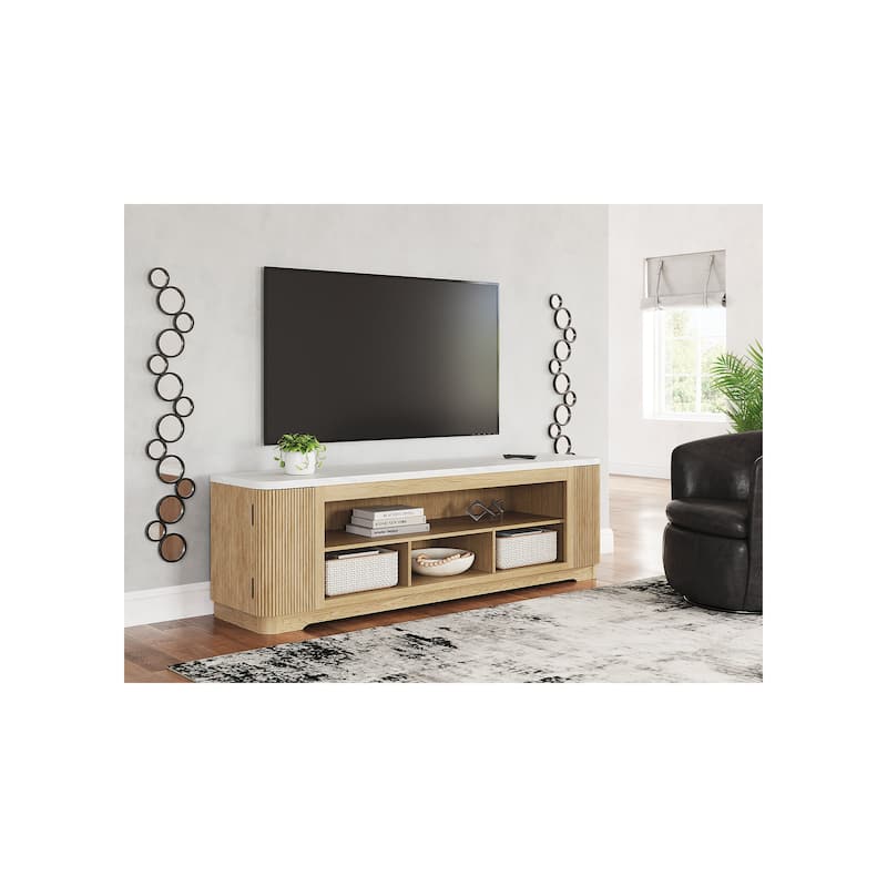 Signature Design by Ashley Camdill Brown 80" TV Stand for TVs up to 90" - 79.5" W x 18.5" D x 24.5" H