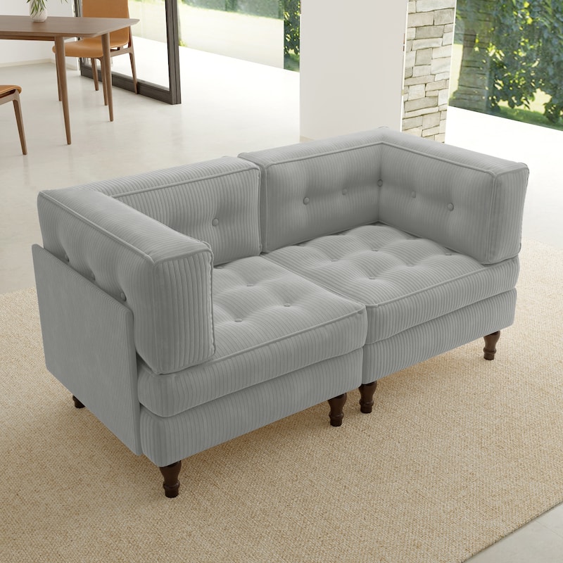 Oversized Sofa Corduroy Tufted Modular Sectional Set