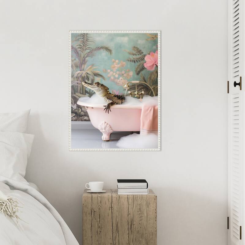 Clean Croc by Niky Rahner Framed Canvas Wall Art