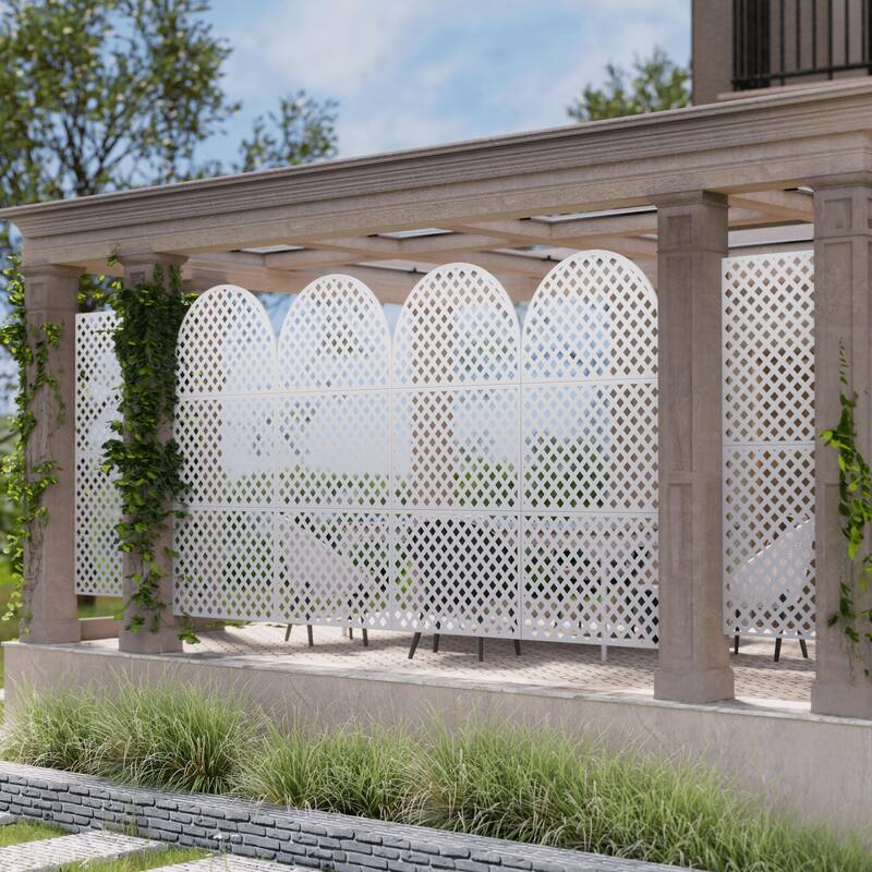 Outdoor Privacy Screen Metal Privacy Screen Panel Free Standing - 72*35