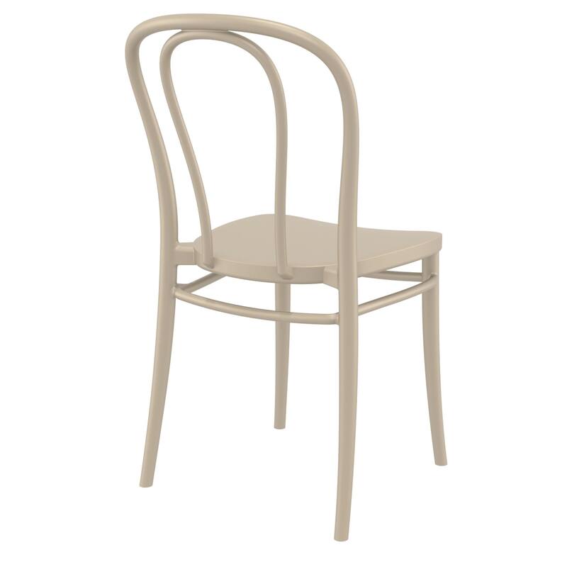 33.5" Taupe Brown Stackable Patio Armless Dining Chair