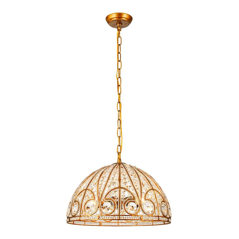 Ennu Retro Antique Sphere Crystal Chandelier Adjustable Dining Room Chandelier - Brass