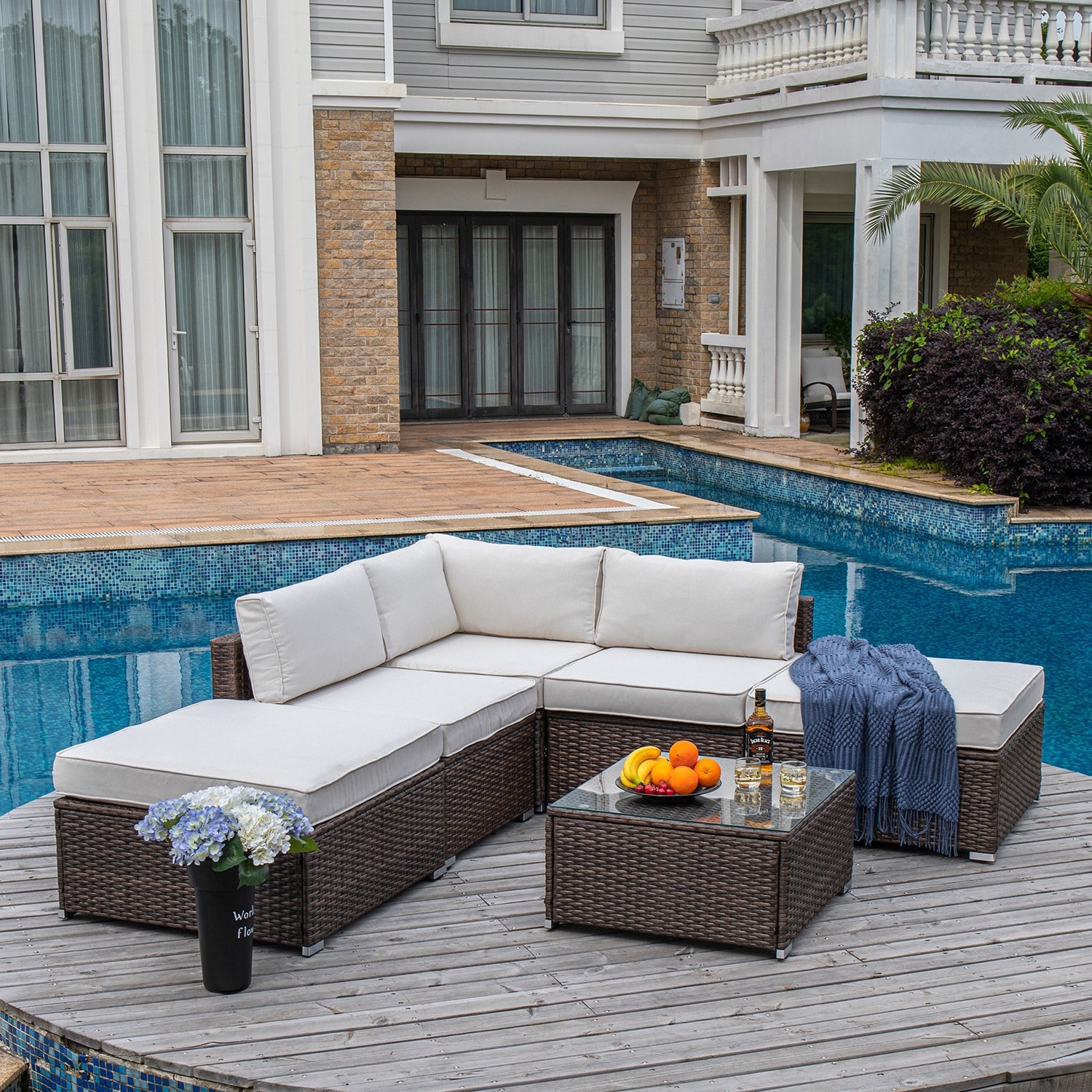 Off white sale wicker patio furniture