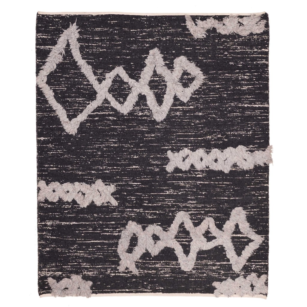 ECARPETGALLERY Hand-knotted Looma Black Wool Rug - 8'3 x 10'0