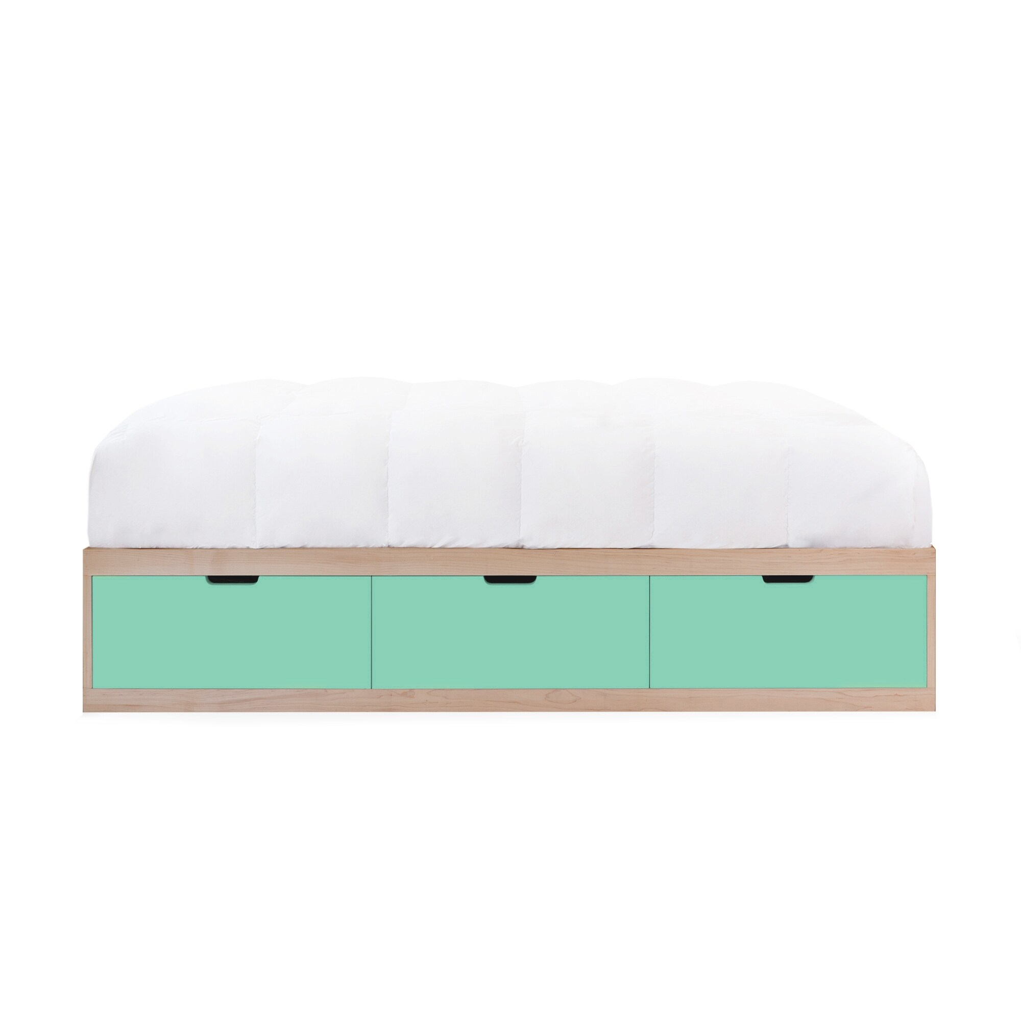 Zen Twin Panel Maple Kids Bed w/ Drawers - Nico & Yeye - Bed