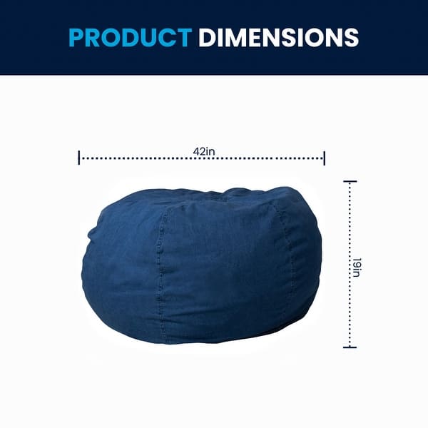 dimension image slide 19 of 22, Oversized Refillable Bean Bag Chair for Kids and Adults