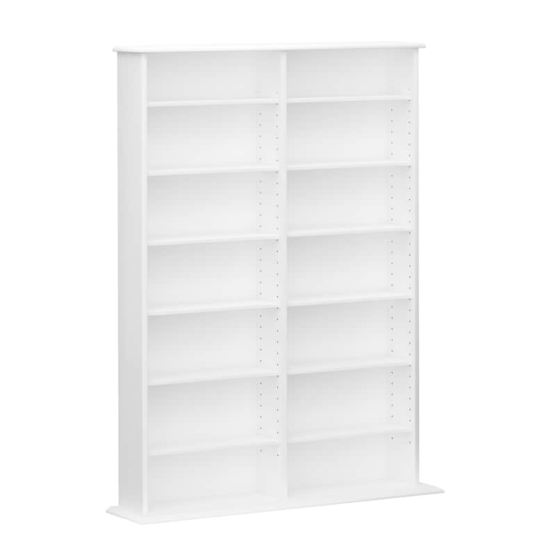 Prepac Media Storage Display Cabinet 8.75" D x 38.75" W x 51" H - White