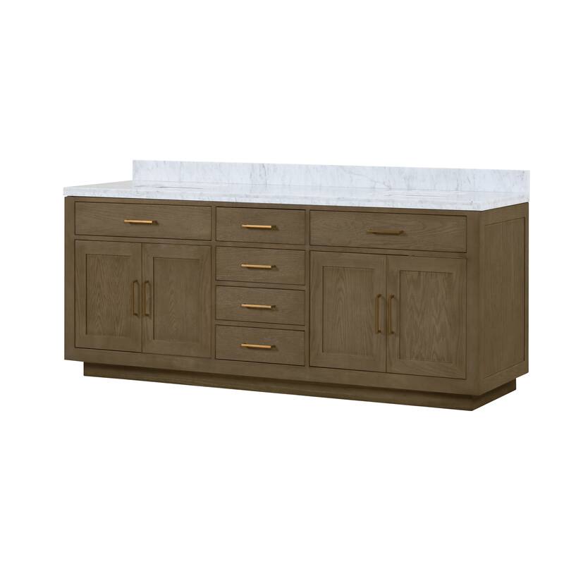 Lexora Abbey Bath Vanity and Carrara Marble Top