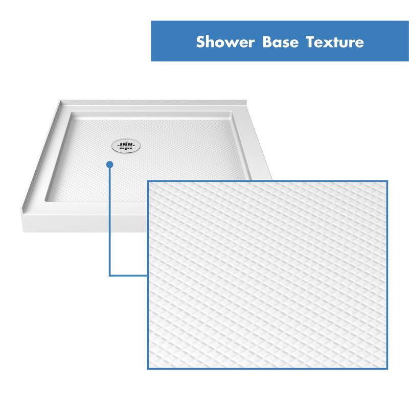 DreamLine SlimLine 42 in. D x 42 in. W x 2 3/4 in. H Double Threshold Shower Base - 42" x 42"