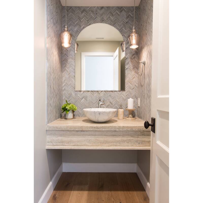 Rita Arch Modern Frameless Bathroom Vanity Mirror - 39.5" W x 31.5" T