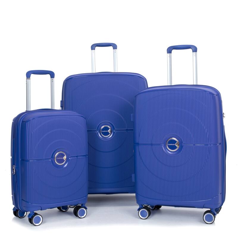 Expandable Hardshell Suitcase Double Spinner Wheels PP Luggage Sets 3-Piece Set (20/24/28)