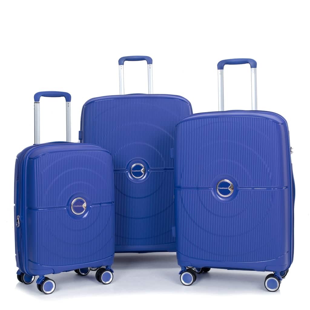 Expandable Hardshell Suitcase Double Spinner Wheels PP Luggage Sets 3-Piece Set (20/24/28)