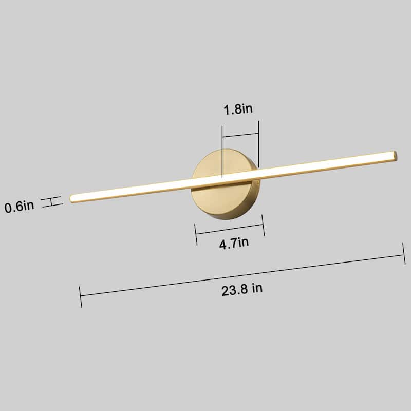 Modern 1-Light Dimmable LED Linear Bathroom Vanity Light