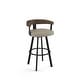 preview thumbnail 2 of 42, Amisco Lars Swivel Counter and Bar Stool Black Metal / Greige Faux Leather - Bar height