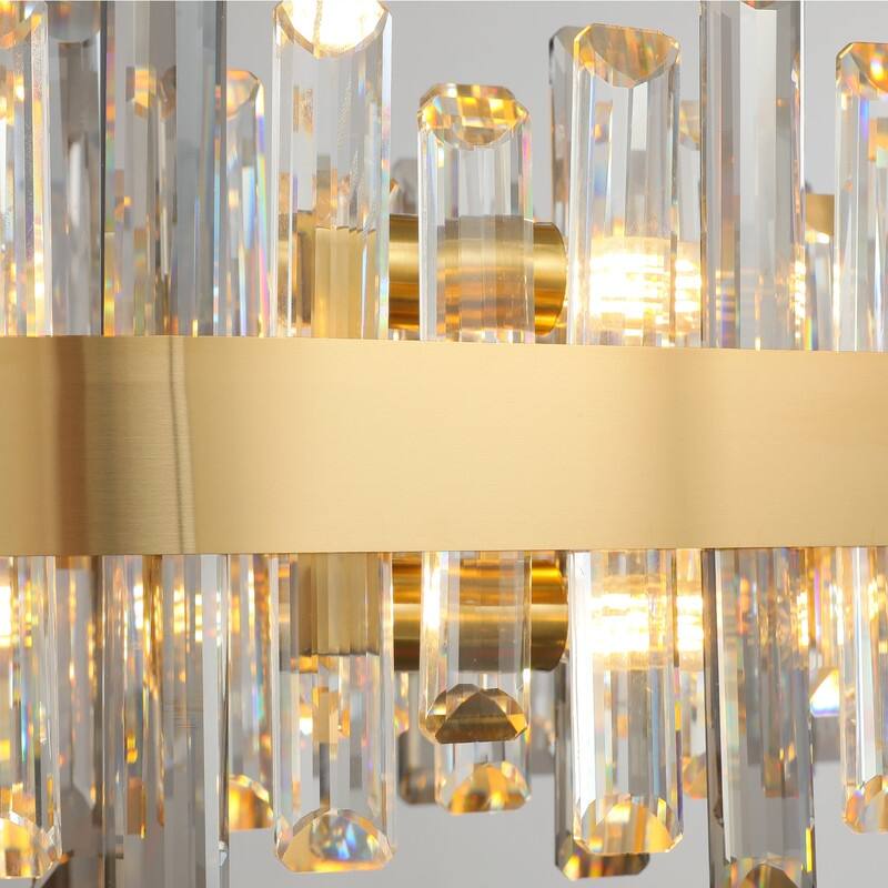 KAYLA 16-Light Gold Crystal Chandelier, Modern K9 Crystal