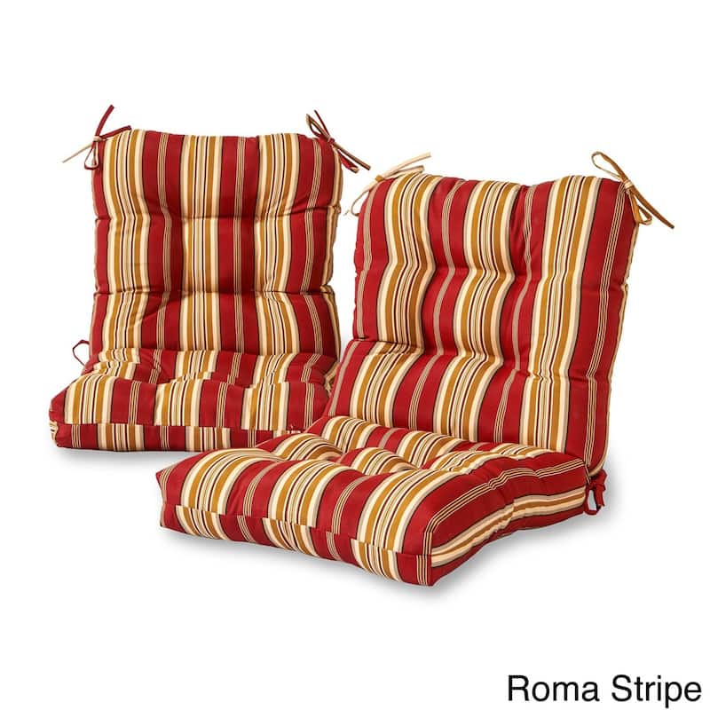 Greendale 21 x 42-inch Outdoor Seat/Back Chair Cushion (Set of 2) (Cushions Only) - Roma Stripe