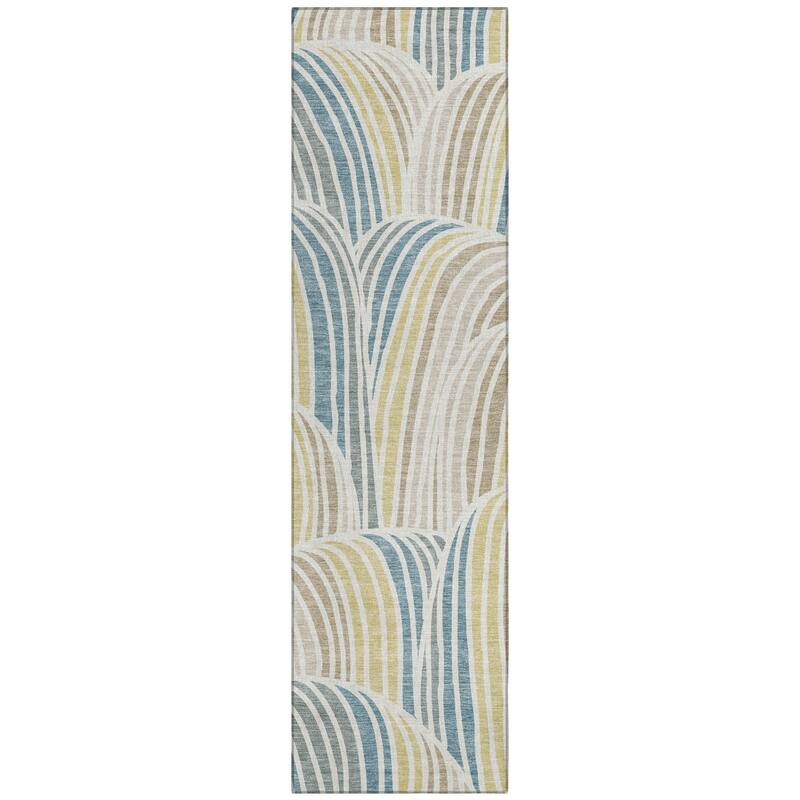 Machine Washable Indoor/ Outdoor Modern Parsons Chantille Rug