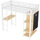preview thumbnail 3 of 8, Twin Size Metal Loft Bed with Built-in Wardrobe,Desk and Shelves