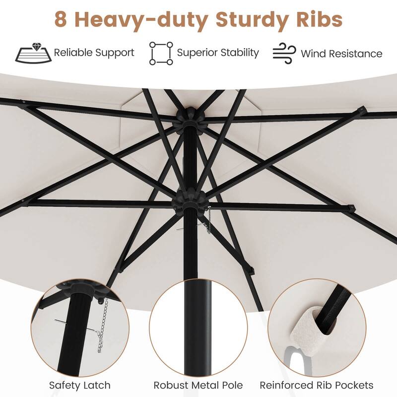 Costway 9.3 FT Solar Patio Umbrella Outdoor Market Sunshade with 24 - See Details