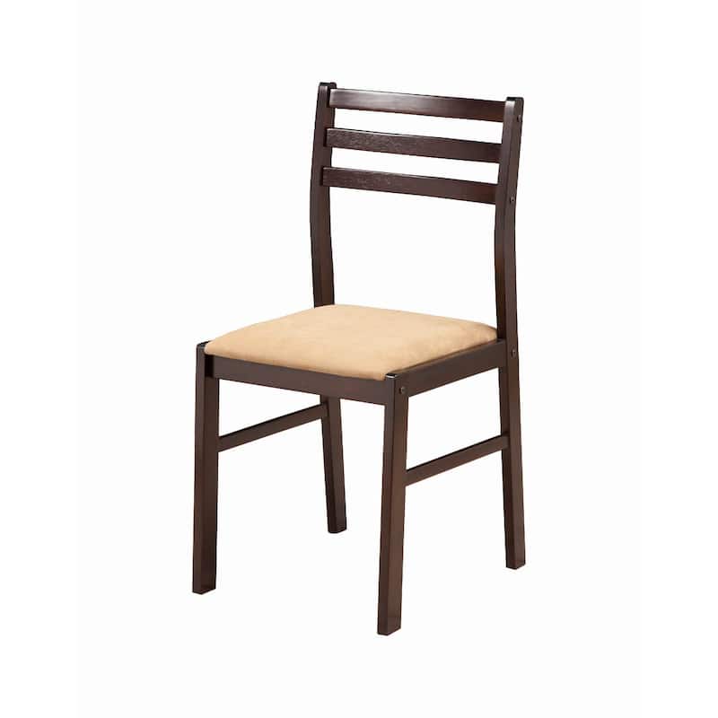 Transitional Style 3 Piece Wooden Dining Table and Chair Set, Brown