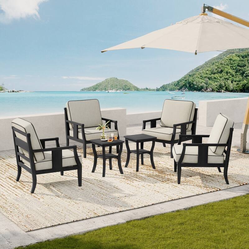 Patio Conversation Sets with Side Table(Set of 6)