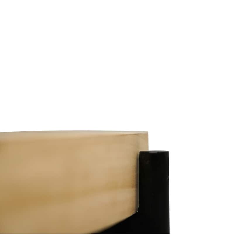 Eliana Round Burl Wood & Metal Coffee Table by Sevita - 36" Diameter x 18" H