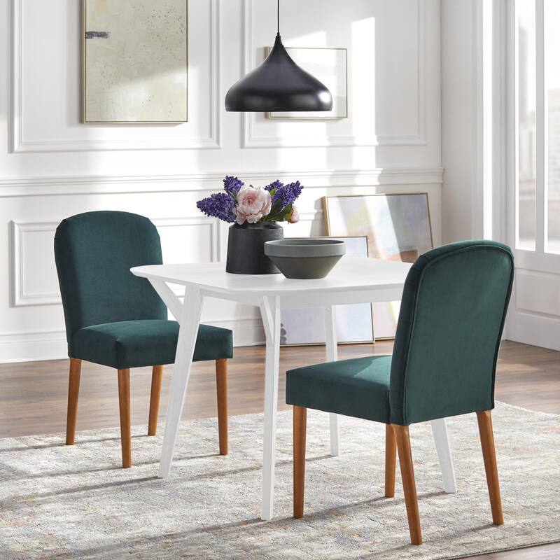 angelo:HOME Annabelle Mid-Century 3-Piece Dining Set - Emerald Green Velvet