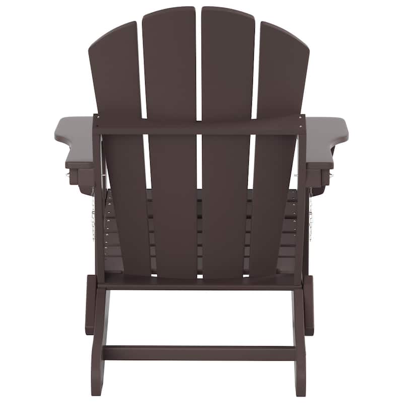 Polytrends Laguna All Weather Poly Outdoor Adirondack Chair - Foldable (Set of 2)