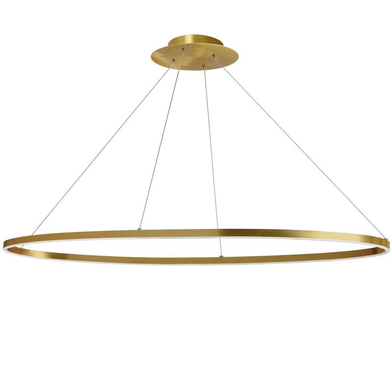 Modern Chandelier Pendant Light - 63W Aged Brass, Adjustable Height, Dimmable LED - 6